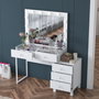Hanah Home Mesa de Maquillaje Blanca con 10 Focos